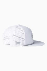 Men's Dog Tag 6-Panel High Crown Snapback Cap White & Grey